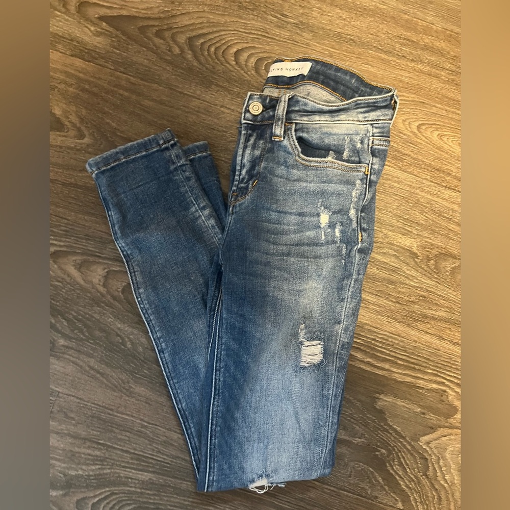 Flying monkey skinny jeans